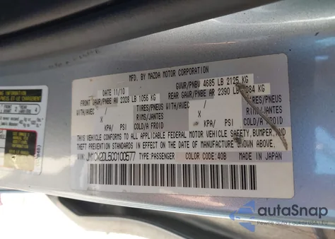 2012 Mazda Mazda5 Grand Touring from USA, damaged, VIN JM1CW2DL5C0100577